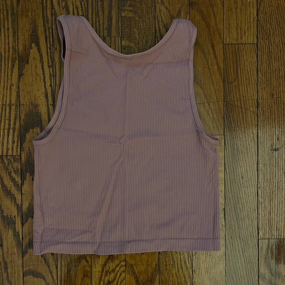 Dusty Pink Ribbed Tank Top - Picture 2 of 2
